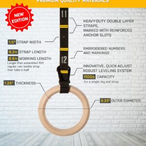 Gymnastics Workout Rings with Adjustable Straps. - Image 3